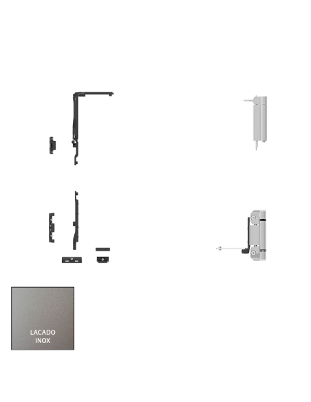KIT BASE OSCILOBATIENTE CLASSIC SIN CREMONA  CIERRE AL INVERSOR  LACADO INOX REF B113393