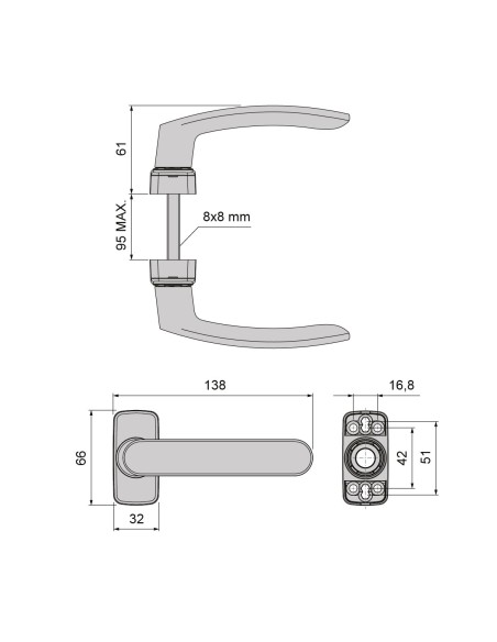 MANILLA POLARIS RECUPERABLE JUEGO LACADO INOX REF 0518293