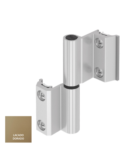 BISAGRA CARINA CE PLETINA Y EJE INOX LACADO ORO DERECHA  REF 023D93