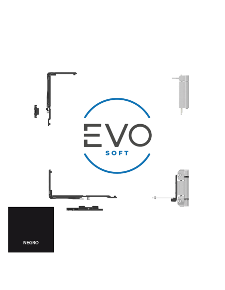 KIT BASE OSCILOBATIENTE EVO SOFT SIN CREMONA  CIERRE AL MARCO  NEGRO REF C113902