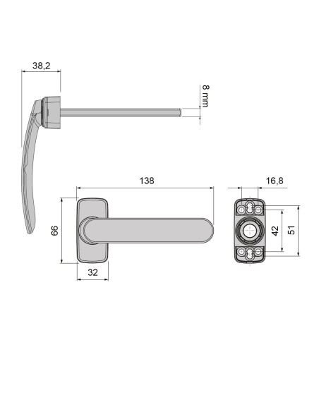 MANILLA POLARIS SLIM RECUPERABLE LACADO PLATA REF 05183S91