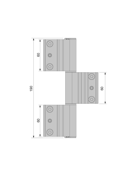 BISAGRA ACRUX FR  CANAL CENTRADO  3 PALAS NEGRO REF P030D02