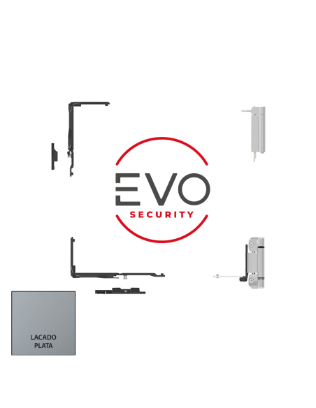 KIT BASE OSCILOBATIENTE EVO SECURITY SIN CREMONA  CIERRE AL MARCO  LACADO PLATA  REF S113991