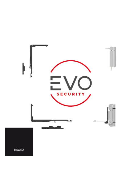 KIT BASE OSCILOBATIENTE EVO SECURTY SIN CREMONA  CIERRE AL MARCO  NEGRO REF S113902
