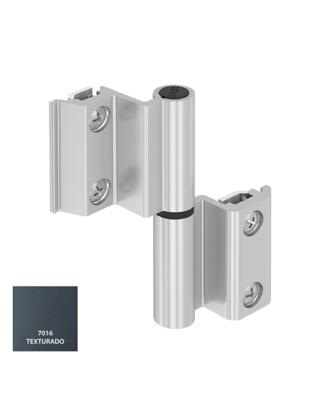 BISAGRA CARINA 3  HOJA CE PLETINA Y EJE INOX 7016 TXT REF 014D92