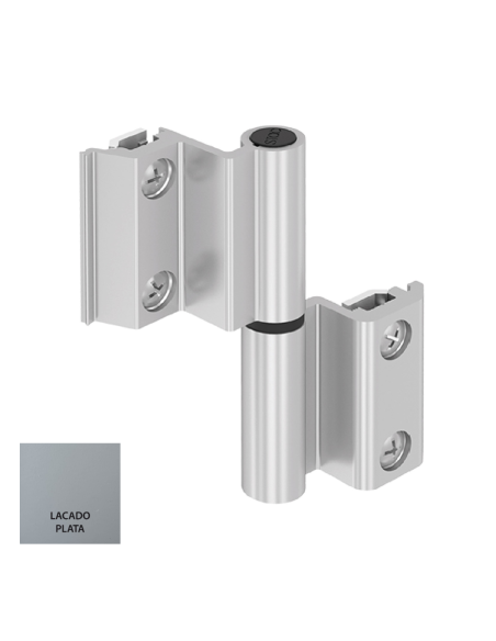 BISAGRA CARINA 3  HOJA CE PLETINA Y EJE INOX LACADO PLATA DESMONTADA REF 014D91