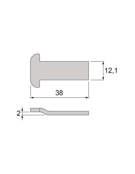 GANCHO PARA CIERRE FENIX Y DRACO (D-2MM/L-38MM INOX)  REF 03051