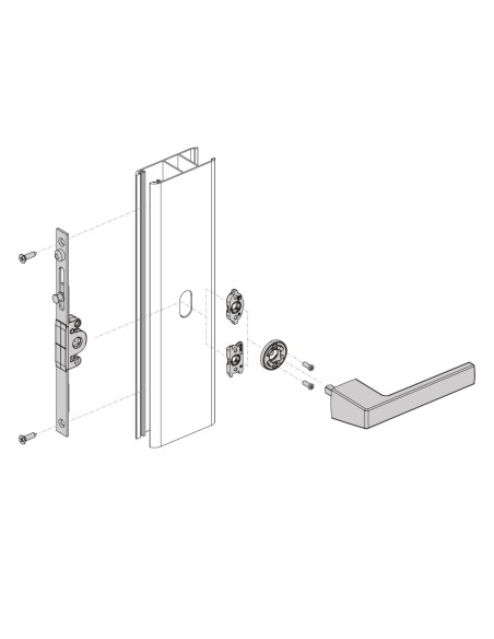 MANILLA MINIMALISTA DELTA CORREDERA Y CANAL 16 (4 PUNTOS DE APOYO) NEGRO REF 772102 