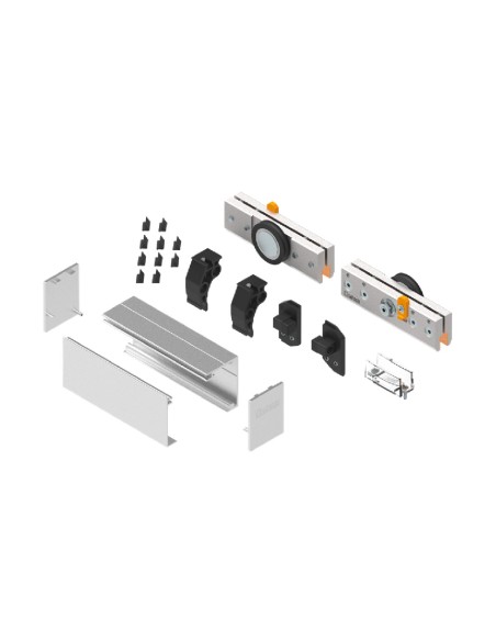 (DESCATALOGADA) KIT SV-X90 PERFIL SUPERIOR CORREDERO PARA TECHO O PARED 3M ANODIZADO PLATA 
