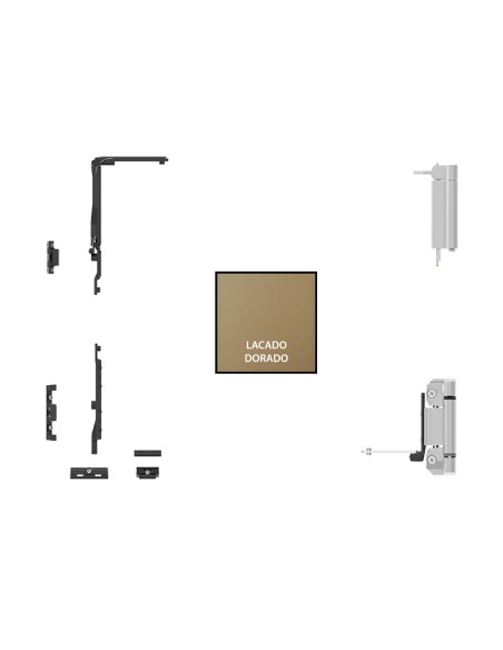 KIT BASE OSCILOBATIENTE CLASSIC SIN CREMONA  CIERRE AL INVERSOR  LACADO ORO REF B113393