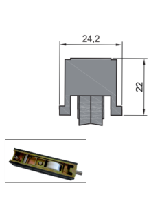 RUEDA B-1 ZAMAK REGULABLE RODAMIENTO DE AGUJAS  SIMPLE 