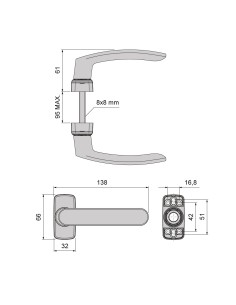 MANILLA POLARIS RECUPERABLE JUEGO LACADO INOX REF 0518293 2