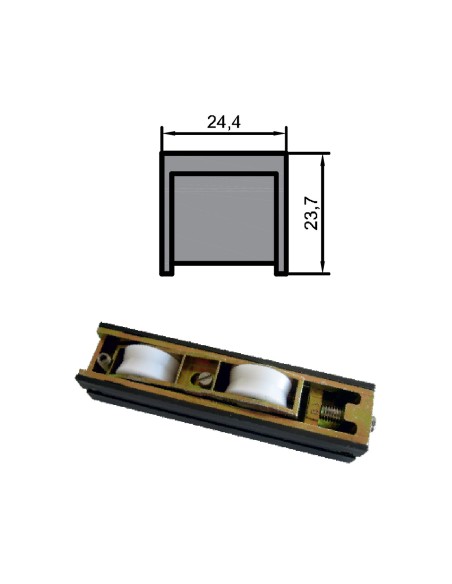 RUEDA B-3-6 ZAMAK REGULABLE RODAMIENTO DE AGUJAS  TANDEM 