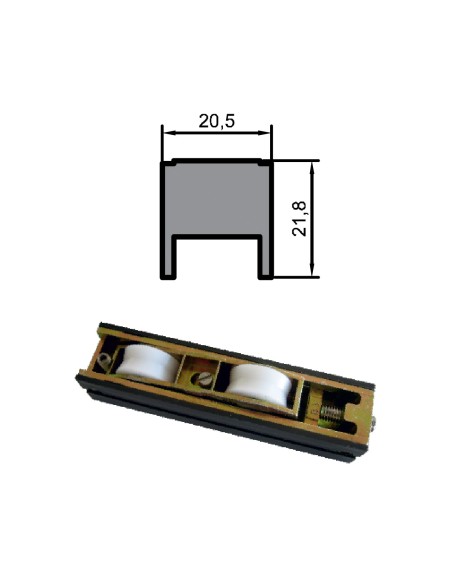 RUEDA B-2 ZAMAK REGULABLE RODAMIENTO DE AGUJAS  TANDEM 