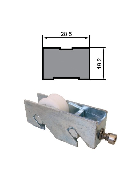 RUEDA S/W85 ZAMAK REGULABLE RODAMIENTO DE AGUJAS 