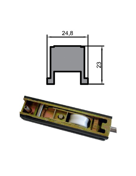 RUEDA B-5 ZAMAK REGULABLE RODAMIENTO DE AGUJAS  SIMPLE 