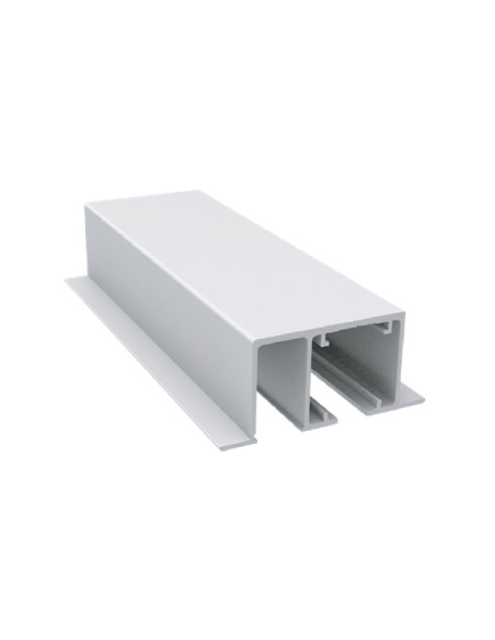 Perfil superior Star FT para vidrio fijo. Alum. Lacado blanco mate. 2 m.