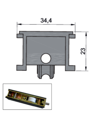 RUEDA B-2-44 ZAMAK REGULABLE RODAMIENTO DE...