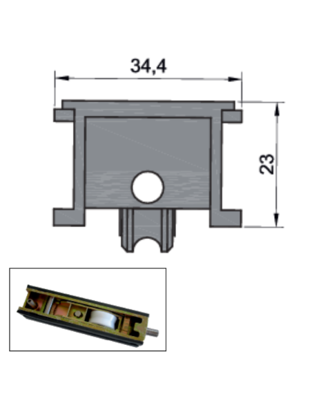 RUEDA B-2-44 ZAMAK REGULABLE RODAMIENTO DE AGUJAS  TANDEM  (EXLAVAL 164019) 