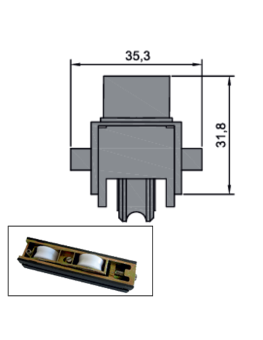CONTERA RECTANGULAR NEGRO REF 19-70X20