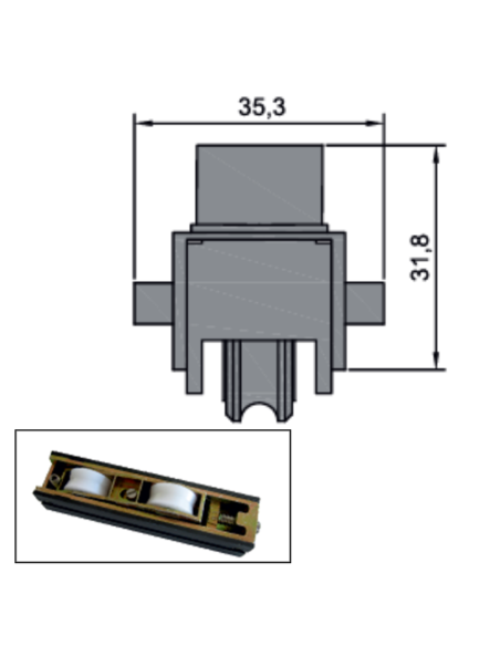 CONTERA RECTANGULAR NEGRO REF 19-70X20