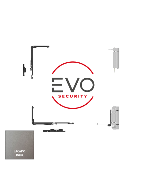 KIT BASE OSCILOBATIENTE EVO SECURITY SIN CREMONA  CIERRE AL MARCO  LACADO INOX REF S113993