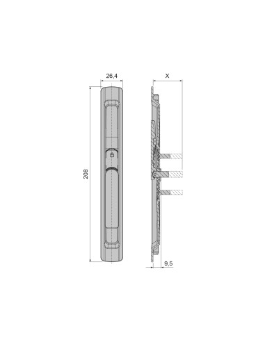 MANILLA ENRASADA TITAN LACADO INOX REF 03441093