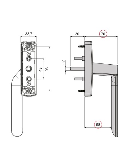 MANILLA ALTAIR  MULTIFUNCION ACODADA REFORZADA DERECHA LACADO INOX REF P077793R