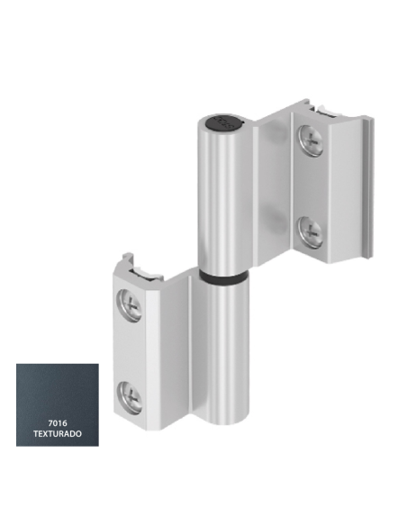 BISAGRA CARINA CE PLETINA Y EJE INOX 7016 TXT DERECHA REF 023D92