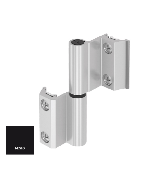 BISAGRA CARINA CE  REGULABLE  PLETINA Y EJE INOX NEGRO IZQUIERDA REF 023I02R