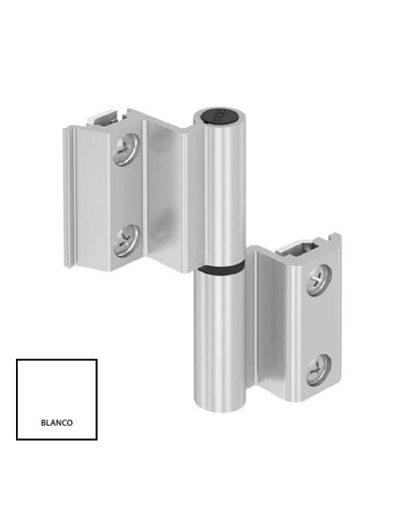 BISAGRA CARINA 3  HOJA CE PLETINA Y EJE INOX BLANCO DESMONTADA REF 014D01