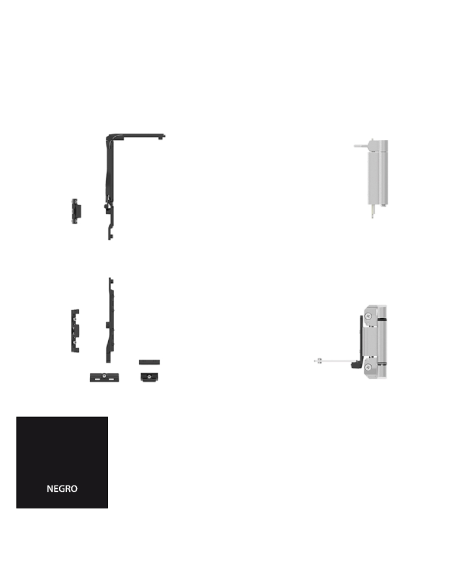 KIT BASE OSCILOBATIENTE CLASSIC SIN CREMONA  CIERRE AL INVERSOR  NEGRO REF B113302