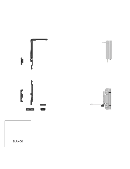 KIT BASE OSCILOBATIENTE CLASSIC SIN CREMONA  CIERRE AL INVERSOR  BLANCO REF B113301