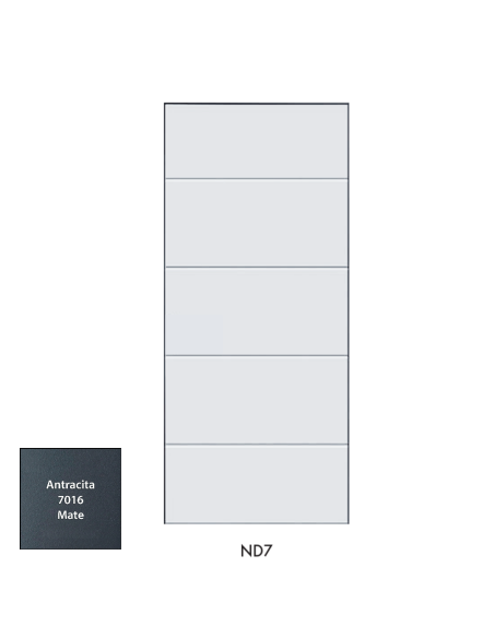 PANEL 4 LINEAS HORIZONTALES - PVC 800X2000X24 ANTRACIDA 7016 MATE RF ND7-PVC