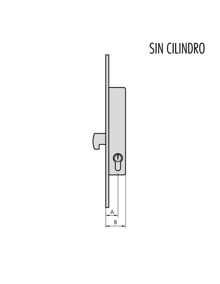 CERRADURA SOLO GANCHO FRONTAL INOX SIN CILINDRO REF 7716-25-SG