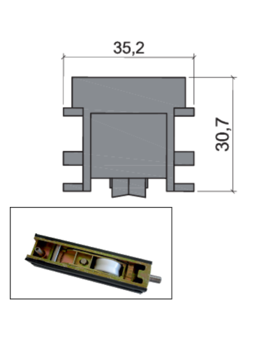 RUEDA B-3-35 ZAMAK REGULABLE RODAMIENTO DE...