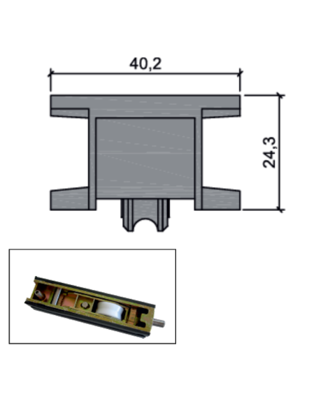 RUEDA B-3-19 ESPECIAL ZAMAK REGULABLE RODAMIENTO DE AGUJAS  SIMPLE 