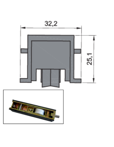 RUEDA B-3-26 ZAMAK REGULABLE RODAMIENTO AGUJAS  SIMPLE 