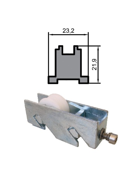 RUEDA S/P-70 ZAMAK REGULABLE RODAMIENTO DE AGUJAS 