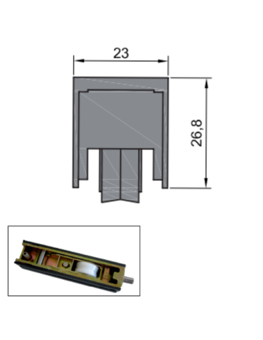 RUEDA B-2-10 ZAMAK REGULABLE RODAMIENTO DE...