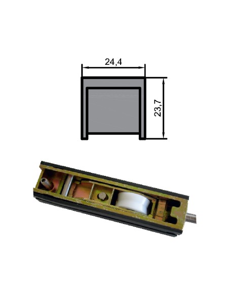 RUEDA B-3-6 ZAMAK REGULABLE RODAMIENTO DE AGUJAS  SIMPLE 