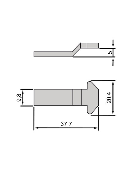 GANCHO PARA CIERRE 4308 (TECKNICA ALUMED) (D-5MM/37,7MM INOX) REF 2030