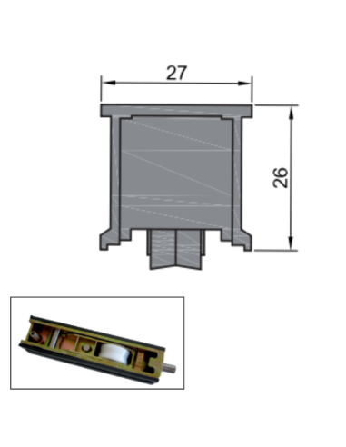 RUEDA B-2-2 ZAMAK REGULABLE RODAMIENTO DE...