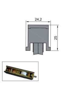 RUEDA B-1-16 ZAMAK REGULABLE RODAMIENTO DE AGUJAS  SIMPLE 