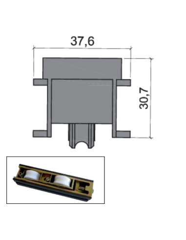 RUEDA B-3-42 ZAMAK REGULABLE RODAMIENTO DE...