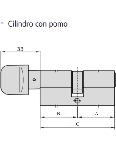 CILINDRO CON POMO 30X60 (POMO EN EL 60) REF...