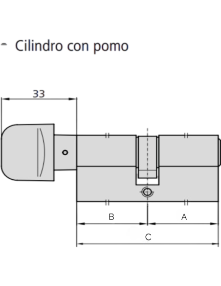 CILINDRO CON POMO 30X60 (POMO EN EL 60) REF 101LPM6030/4