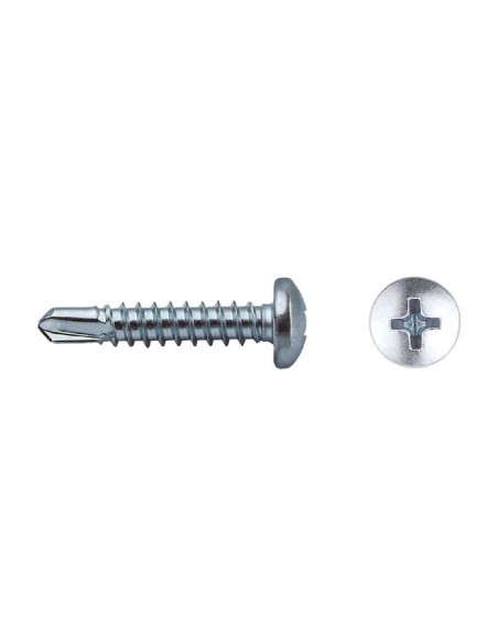 TORNILLO DIN 7504N PUNTA BROCA CABEZA ALOMADA IMPRONTA PH  5,5X38 MM CINCADO (250 UDS/C)