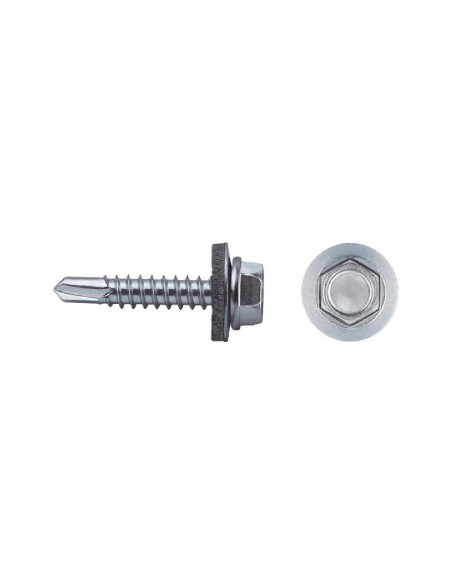 TORNILLO 7301 PUNTA BROCA CABEZA HEXAGONAL   6,3X63 MM ARANDELA DE EPDM  16 CINCADO (250 UDS/C)