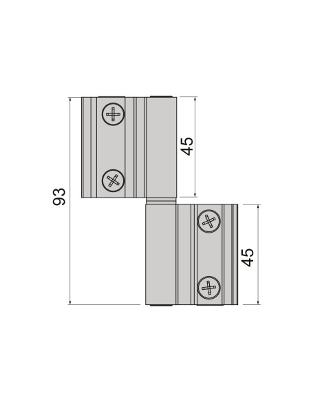 BISAGRA CARINA 3  HOJA CE PLETINA Y EJE INOX LACADO PLATA DESMONTADA REF 014D91